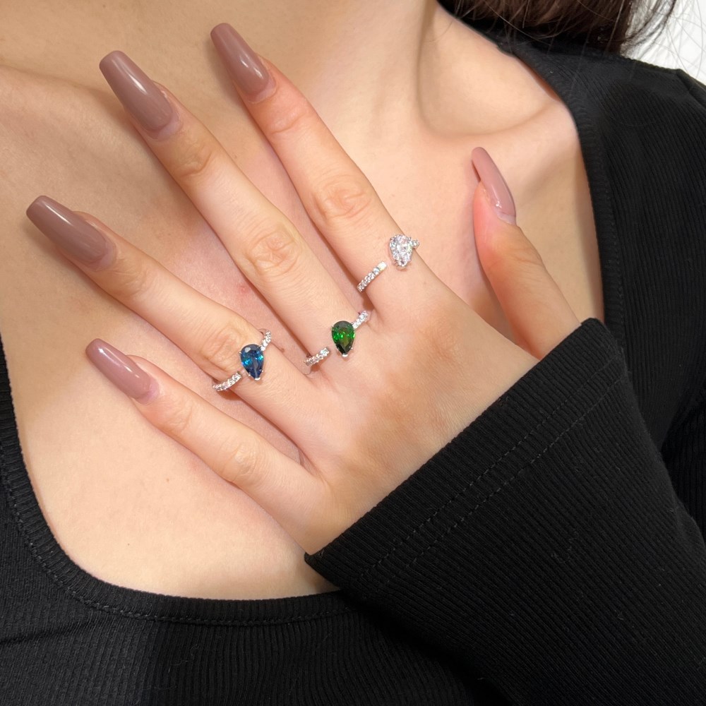 10g Weight Zircon Inlay Material Rings Classification 6, 8, 9 Ring Size 1 Piece Quantity Holiday, Daily Occasion 925 Sterling Silver Material Geometric Pattern Women's Gender Plating, Inlay Design Casual, Shiny Style 925 Sterling Silver Zircon Geometric Rings 26