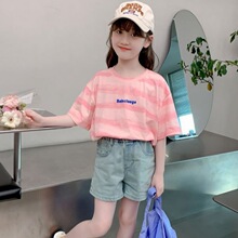 女童短袖t恤2026新款夏装儿童网红洋气百搭棉体恤女孩夏季上衣潮