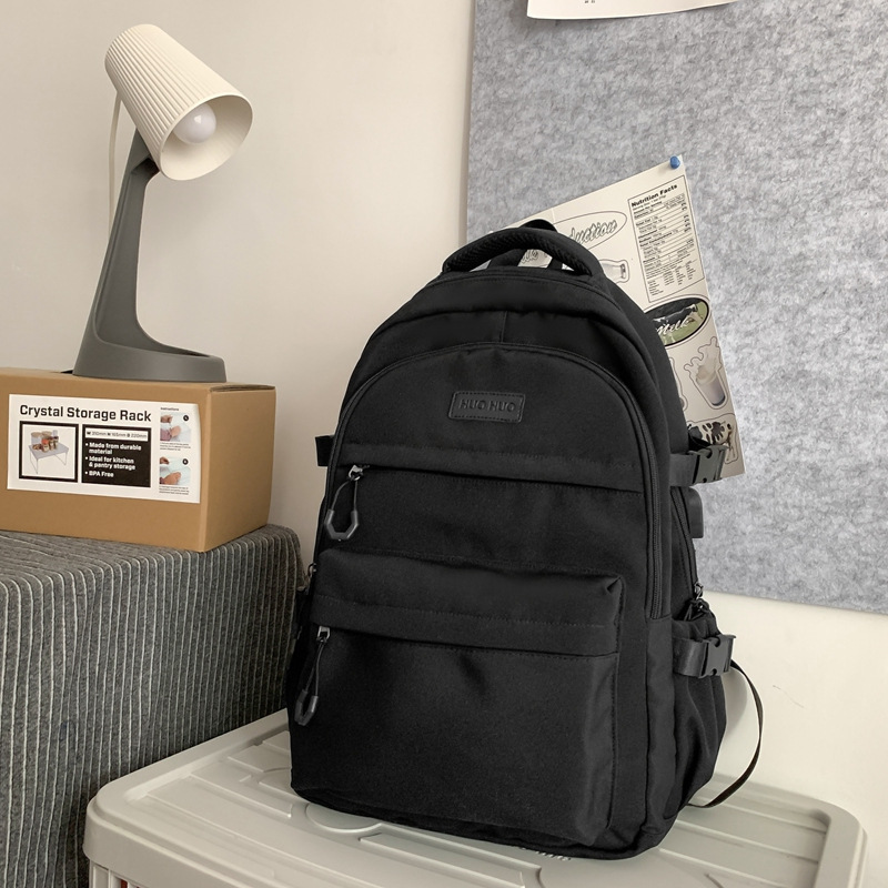 Cross-Border New Hot-Selling Korean Style Large-Capacity Backpack Solid Color Simple Japanese Style Backpack Sturdy and Durable Student School Bag Cross-Border New Hot-Selling Korean Style Large-Capacity Backpack Solid Color Simple Japanese Style Backpack Sturdy and Durable Student School Bag