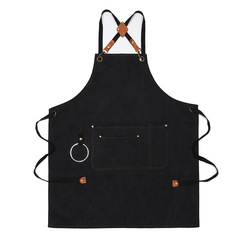 Kitchen 100% Cotton Home Use Factory Use Unisex Hooded Apron Waterproof Denim 16-inch Canvas Apron Custom Wholesale