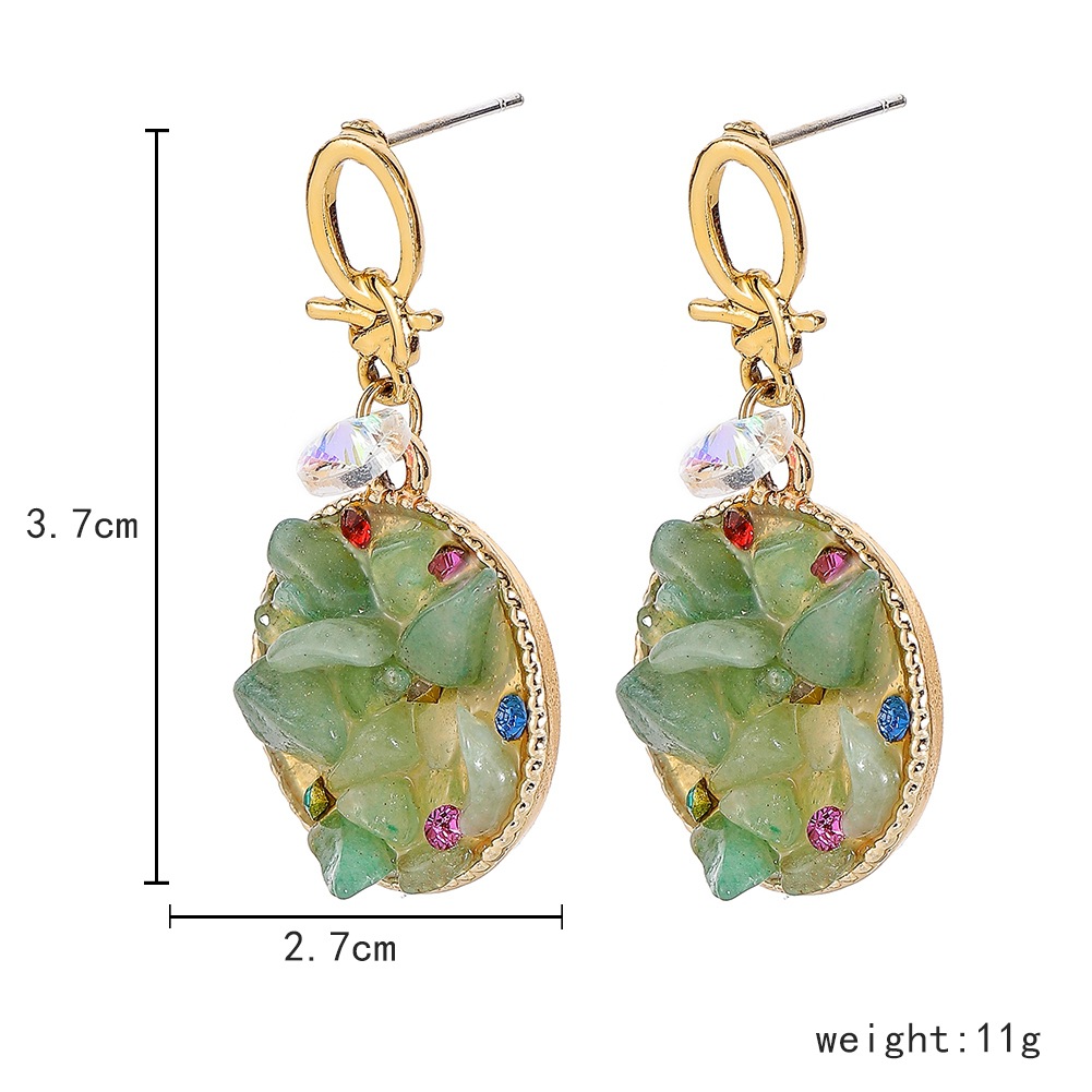 1 Pair Fashion Irregular Heart Shape Alloy Inlay Gravel Women's Drop Earrings display picture 2