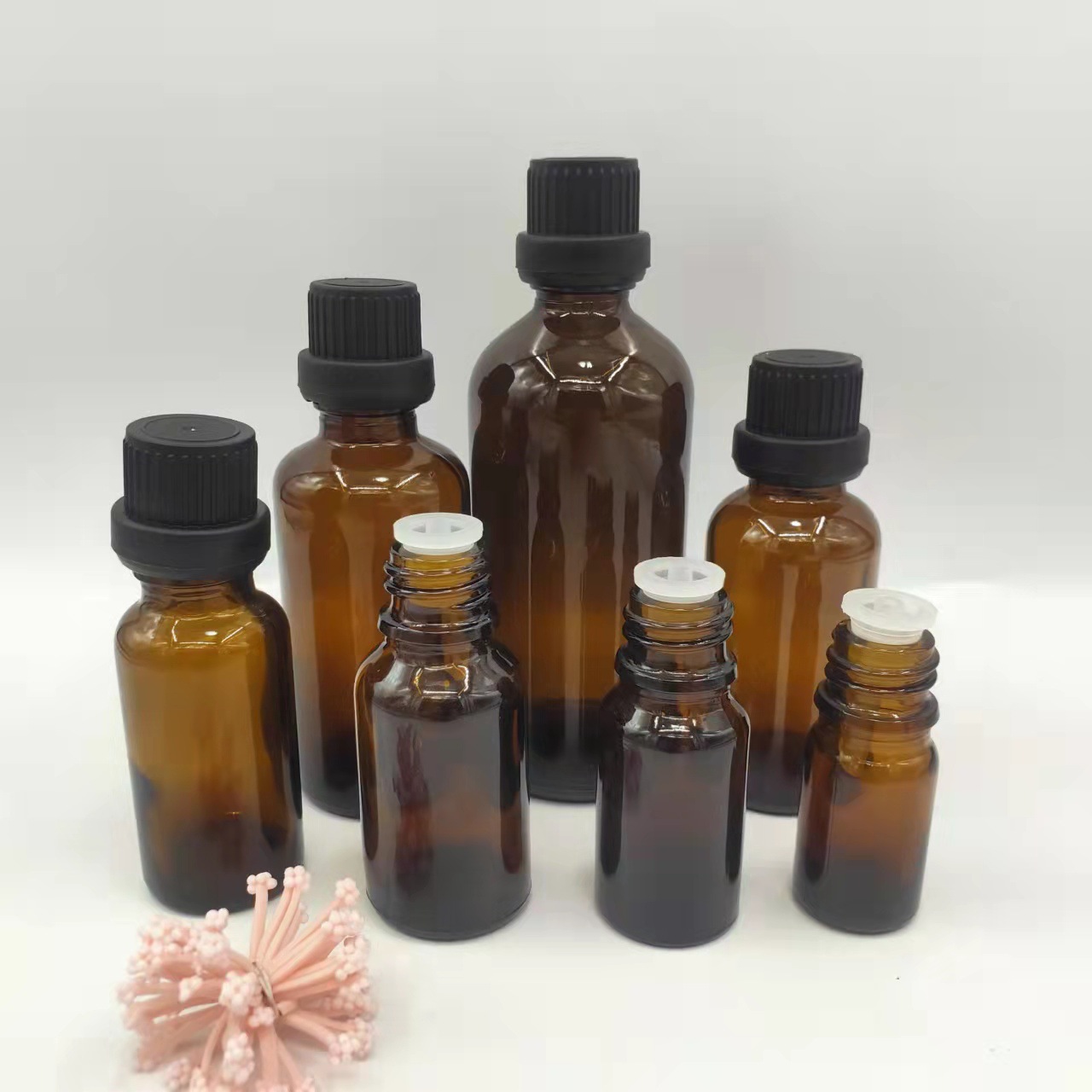 大头防伪盖棕色精油玻璃瓶风油精瓶精华液瓶药油瓶香水瓶