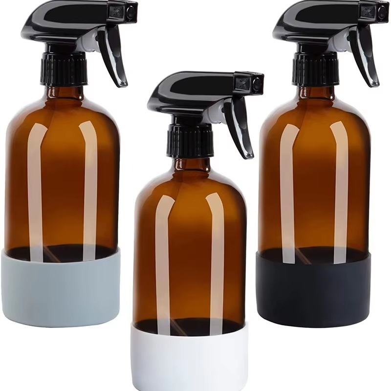 Glass Spray Bottle Boston Dropper Bottle Anti-Abrasion Silicone Protective Cover Food Grade Spraying Pot Cup Cover