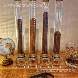 跨境玻璃木塞雪茄罐 带标识底座便携收纳筒