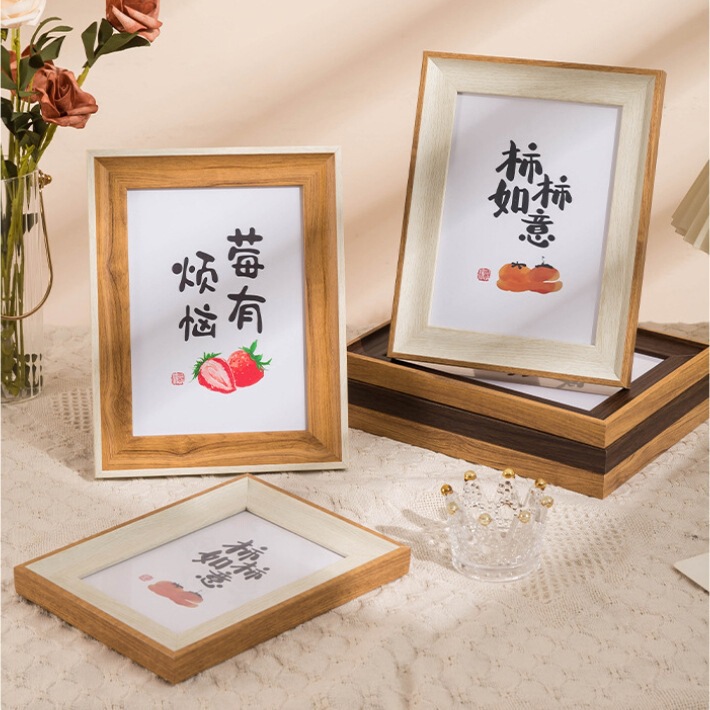 American-style exquisite wood grain photo frame Amazon 5-inch 6-inch 7-inch 8-inch A4A3 bedside table wedding photo frame