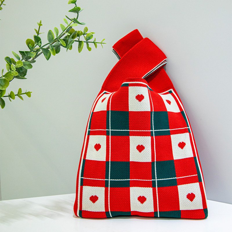 新款户外百搭针织托特包网红手办包包手机收纳包包ins女士手提包