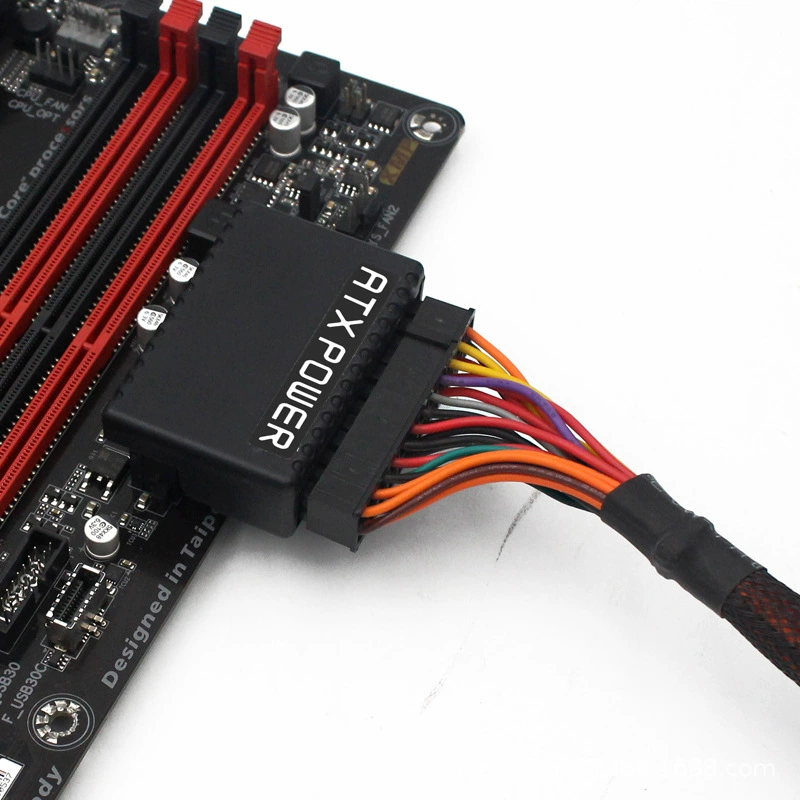 ATX материнская плата 24P блок питания 90 градусов поворот соединение DIY установка аксессуары хост-линию украшение и отделка