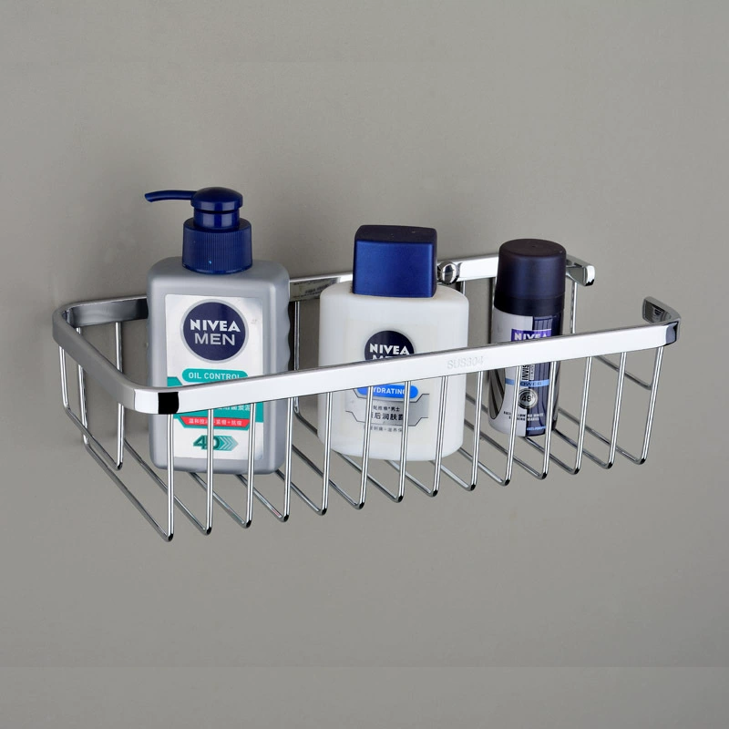 Полка для ванной комнаты из нержавеющей стали 304, прямоугольная корзина для хранения, угловая корзина, подвесная фурнитура