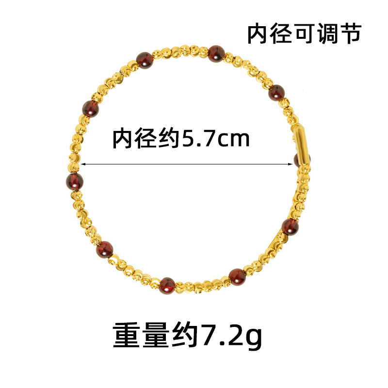 La pulsera con cuentas láser de color rojo vino dorado antiguo de Vietnam no se desvanecerá durante mucho tiempo