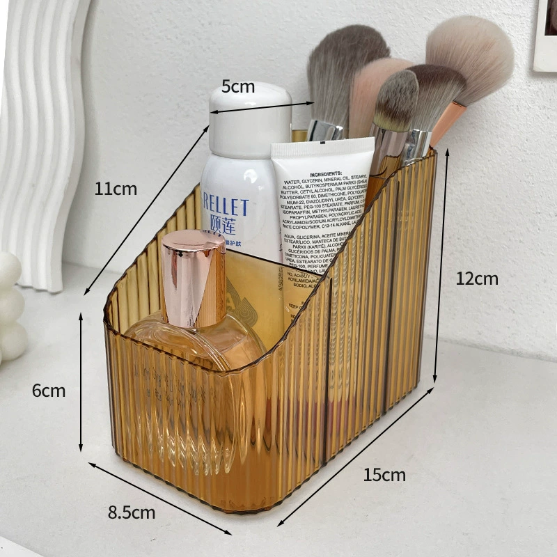 Cosmetic storage box, tabletop organizer, transparent multi-compartment, compact 4-cell options