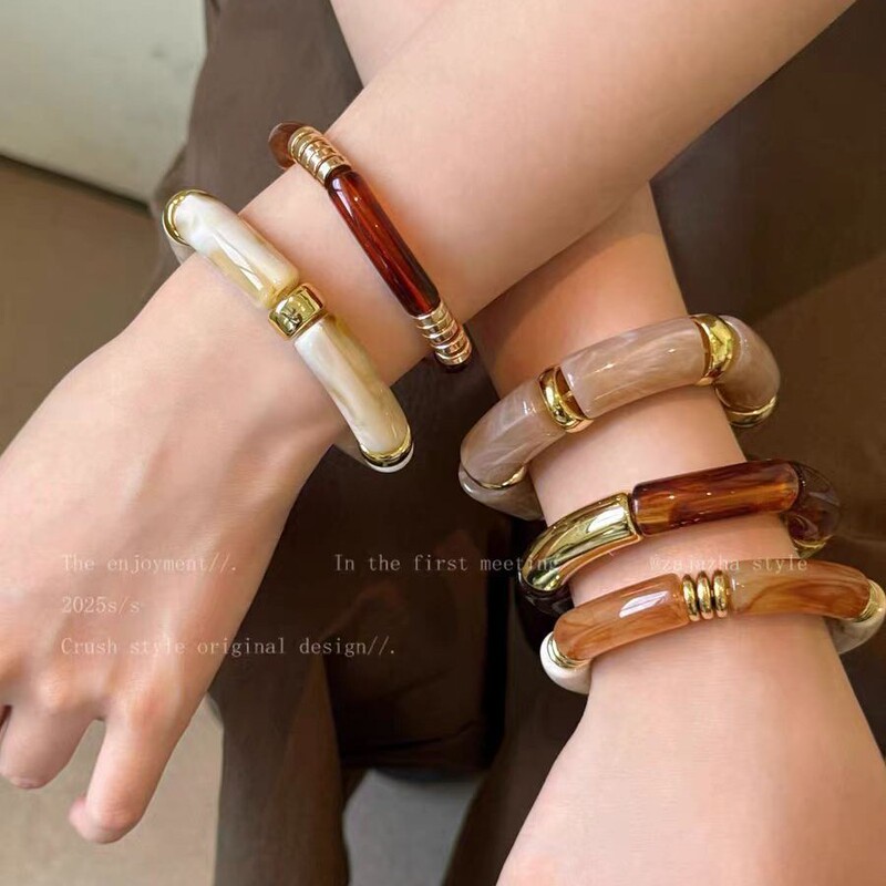 Maillard Amber Bracelet for Women, High-End Wholesale 2025 New Model, Niche Design, Exaggerated Personality, Fashionable Hand Accessory