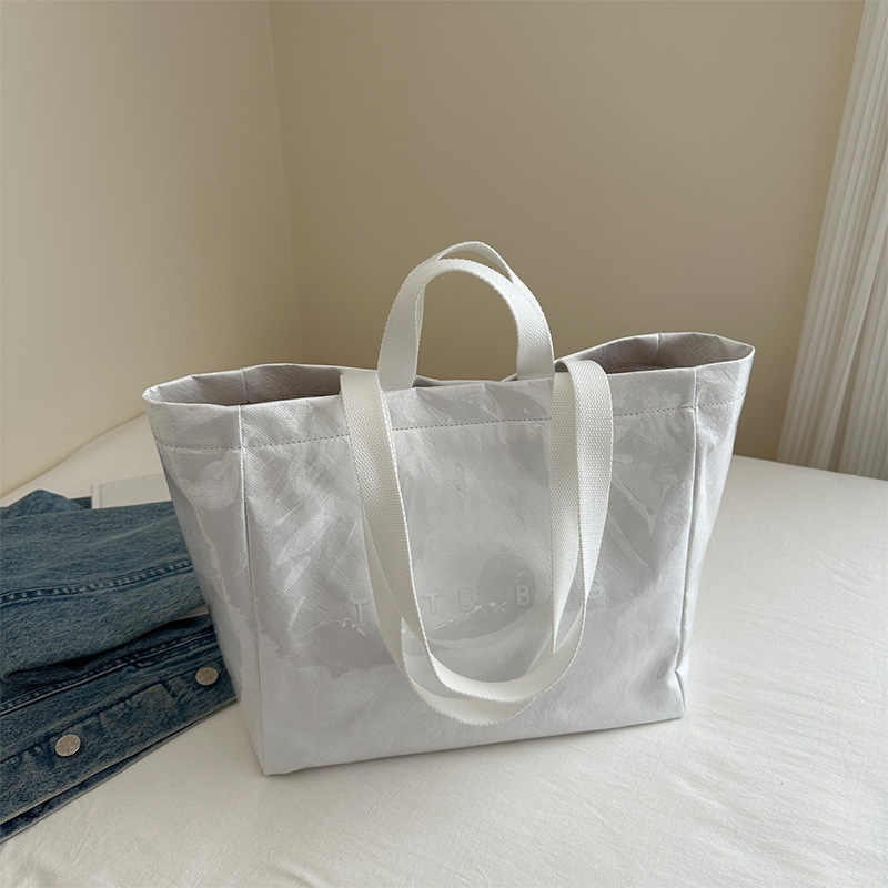 Bolsa de Jalea de papel DuPont de gran capacidad bolsa de mano impermeable de PVC transparente de moda bolsa de mano para viajar al trabajo bolsa especial para mamá