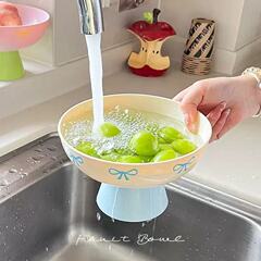 水果盘可沥水家用客厅茶几果盘高颜值洗菜盆沥水篮零食干果盘托盘