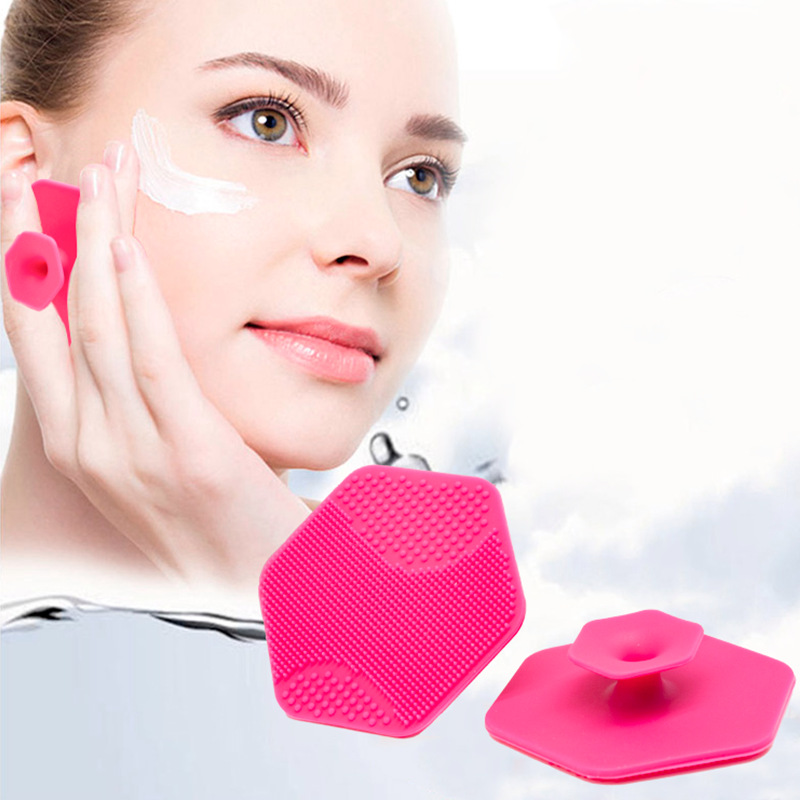 Silicone Baby Hexagonal Manual Face Wash Brush, Hexagonal Suction Cup New Face Wash Brush, Stylish Face Cleansing Brush