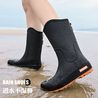 跨境中筒雨鞋女款防滑耐磨学生韩版时尚水靴外穿雨靴露营防水胶鞋