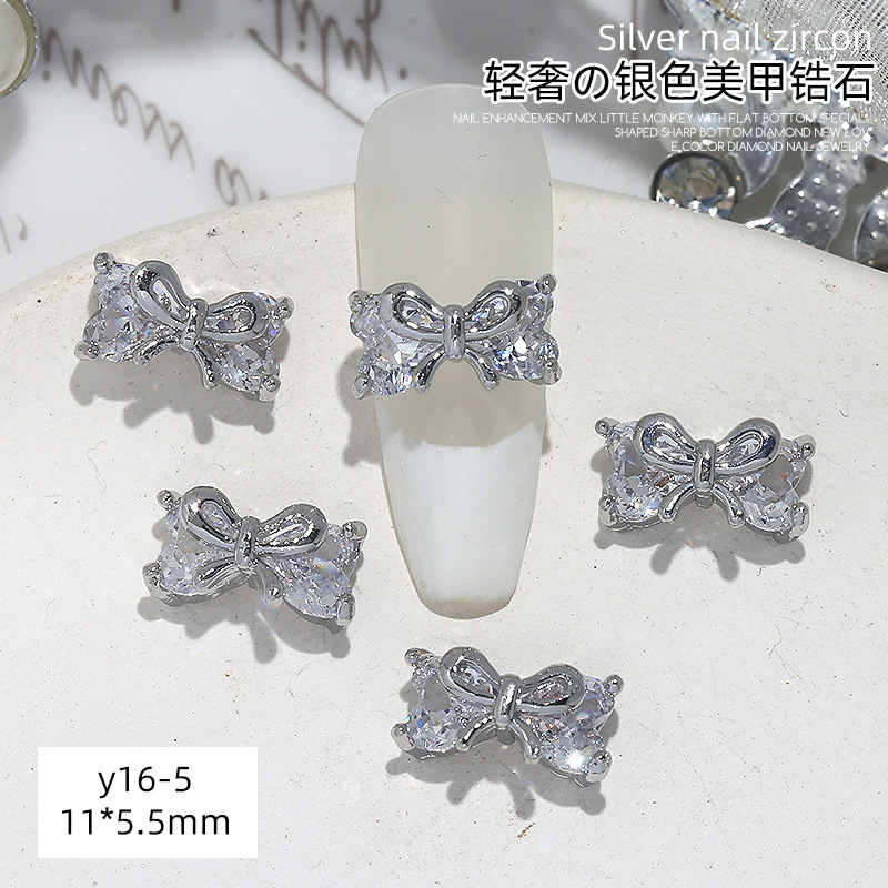 Joyería de circonio para decoración de uñas, lazo para decoración de uñas, aleación de diamantes, perla, joyería de diamantes, accesorios de decoración de libros rojos pequeños, venta al por mayor