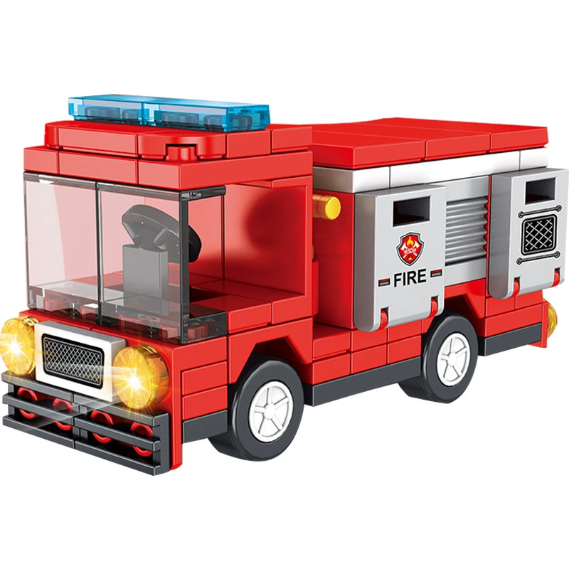 Transport, constructor, smart toy, small particles, fire truck