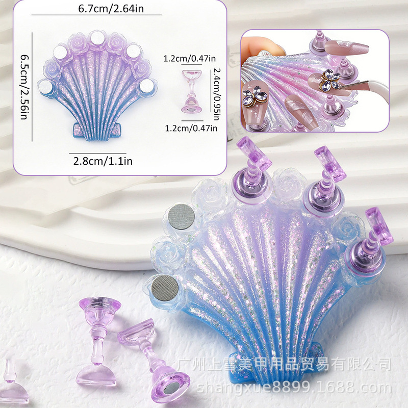 Shangxue•Cross-border nail art nail tips holder shell aurora ice transparent practice stand nail tips nail holder tool nail Shangxue•Cross-border nail art nail tips holder shell aurora ice transparent practice stand nail tips nail holder tool nail