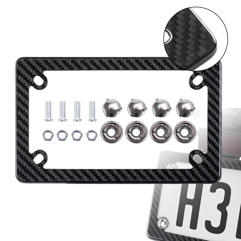 Motorcycle License Plate Frame Carbon Fiber License Plate Frame Dry Carbon Electric Vehicle Us Standard License Plate Holder Real Carbon Modification Accessories