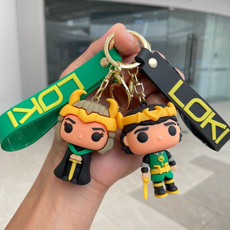 Cross-Border Marvel Loki Keychain Cartoon Doll Car Keychain Exquisite Soft Rubber Bag Pendant Small Gift Wholesale