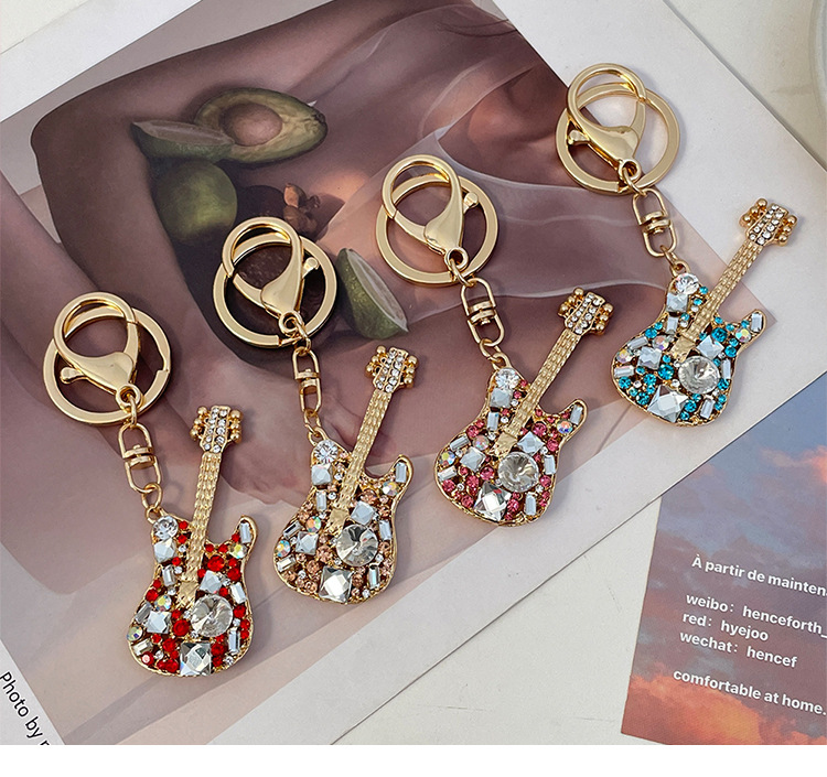 New Style Alloy Guitar Women's Bag Pendant Keychain display picture 1