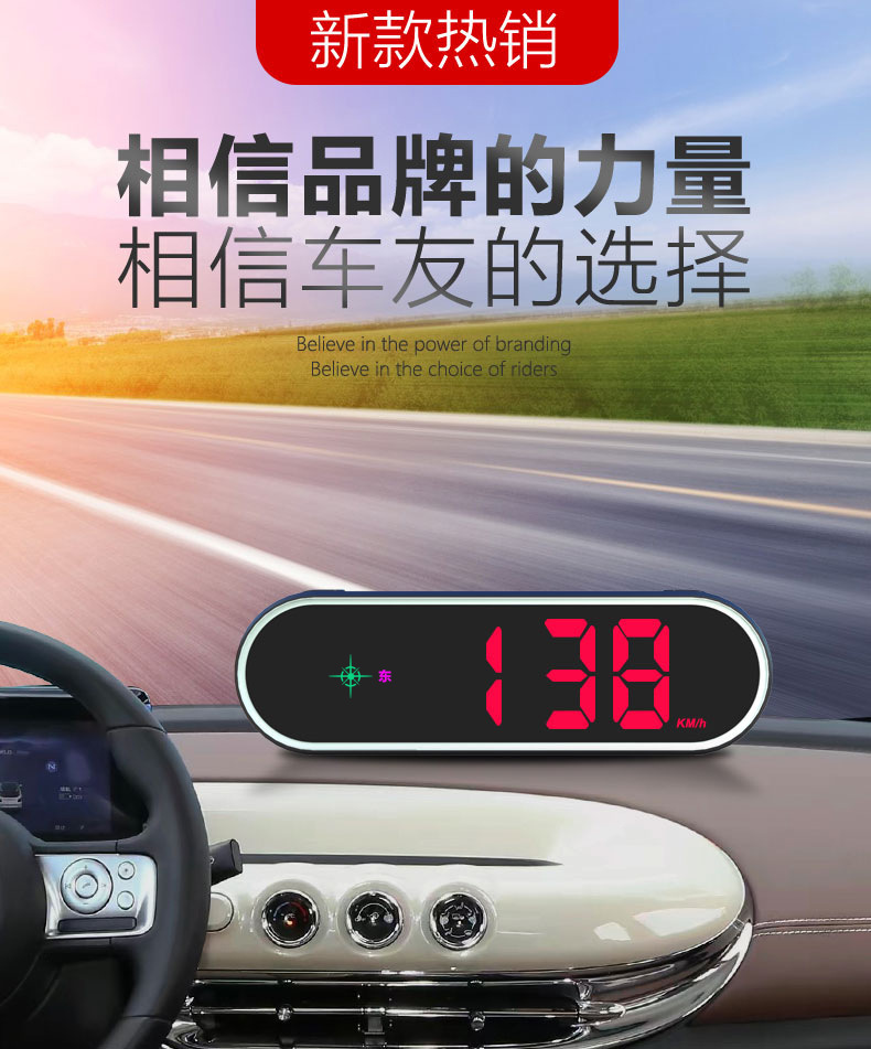 Car-Mounted Electronic Speed Detector Head-Up Display Radar with Automatic Update 2024 New Model Beidou Hud Car Device