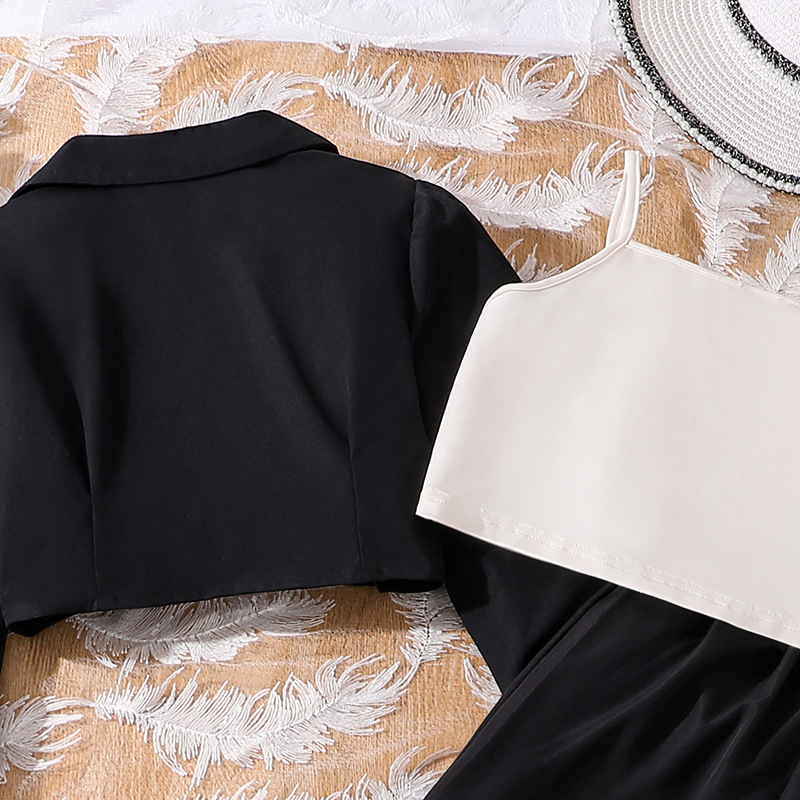 Girls Two-piece Jumpsuit And Jacket Set For Autumn_voghion.com