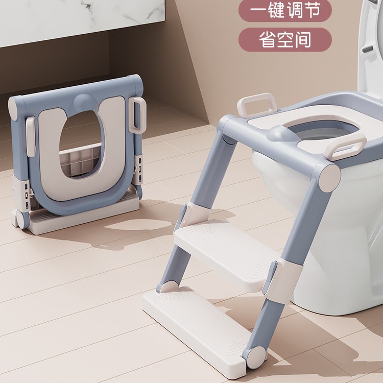 Mayorista inodoro infantil asiento de inodoro escalera espesación almacenamiento integral sin montaje marco de escalera plegable asiento auxiliar anillo de inodoro