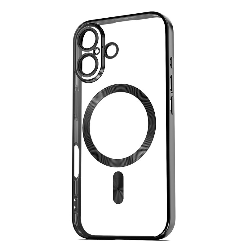 Aplicable a la carcasa del teléfono móvil Apple 16 galvanoplastia transparente con succión magnética con película de lente Funda protectora todo incluido iPhone15ProMax