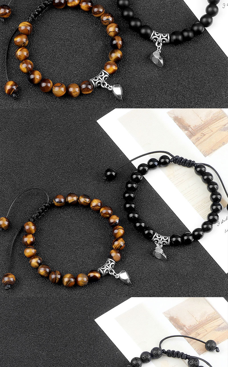 Heart Shaped Magnetic Braided Couple Bracelets For Relationships_voghion.com