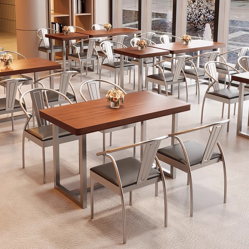 Minimax Sweet Shop Commercial Restaurant Table Solid Wood Western Restaurant Dining Chair Table Casual Tea Cafe Table and Chair Combination
