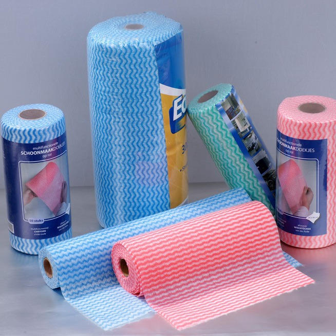 厂家 水刺无纺布 波浪纹清洁抹布无纺布 抹布