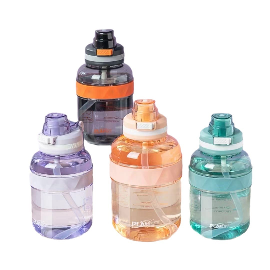 Yitong nueva taza de agua deportiva de gran capacidad taza de plástico de verano estudiantes de oficina adultos hervidor de agua portátil de paja