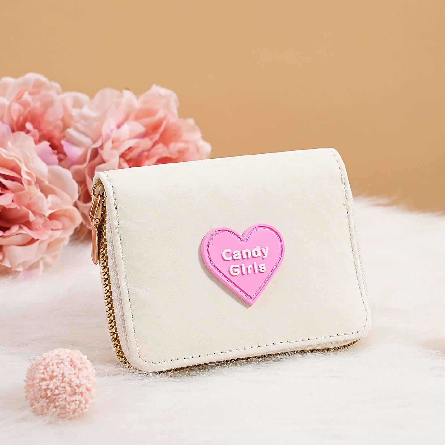 Nuevo cross-border cremallera billetera caramelo chica moda encantadora multi-tarjeta bolso de cambio de mujer cartera dulce clip corto