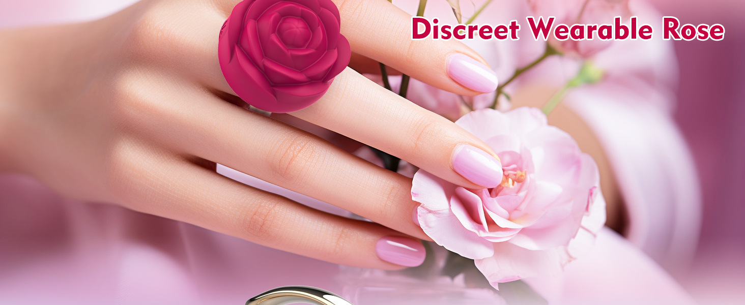 Rose Vibrating Ring 10-Frequency Silicone Couples Massager with Clitoral Stimulation — detail image 3