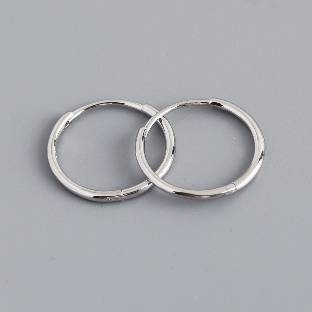 Simple Style Circle Sterling Silver Plating Hoop Earrings 1 Pair