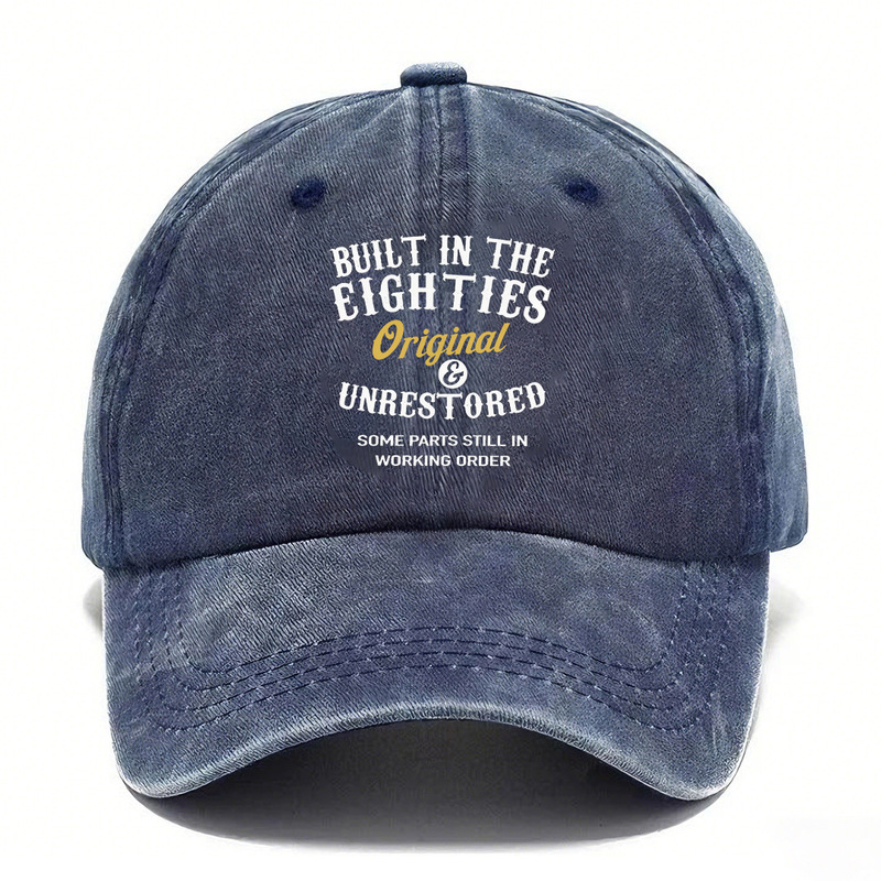 Amazon Cross-Border 1980S Printed Baseball Cap, Foreign Trade Washed Vintage Dad Hat, Trendy Unisex Duckbill Cap