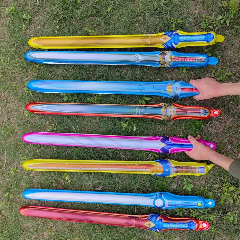 Children's Inflatable Sword sword balloon hand-held stick percussion stick children's birthday party toys six one performance props Children's Inflatable Sword sword balloon hand-held stick percussion stick children's birthday party toys six one performance props