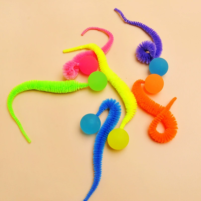 Прямые продажи от трансграничного производителя: веселый мяч-гусеница для кошек, забавная игрушка для питомцев, радужная гусеница, аксессуары для кошек с палочкой.