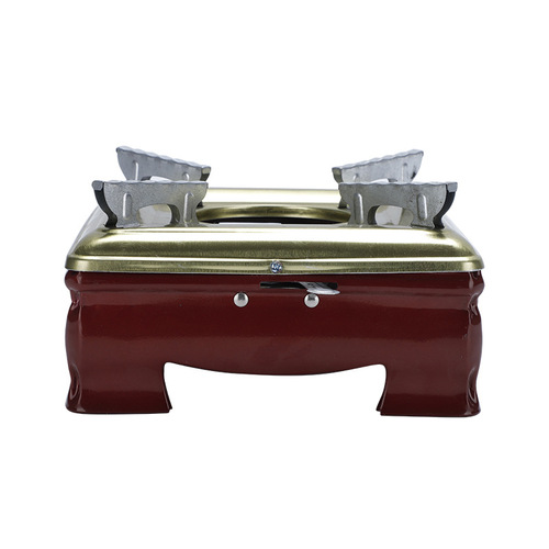 Outdoor Portable Camping Stove Self-Contained Alcohol Stove No Plug Red Square Stove Hotel Restaurant Solid Alcohol Dry Burner Wholesale