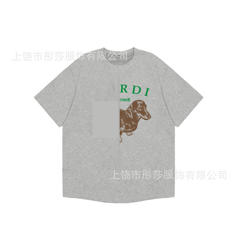2025 新ゴールドハイシルバー同スタイルマルディ半袖デイジー Tシャツダックスフントカップル多用途トップ女性ルーズ|undefined