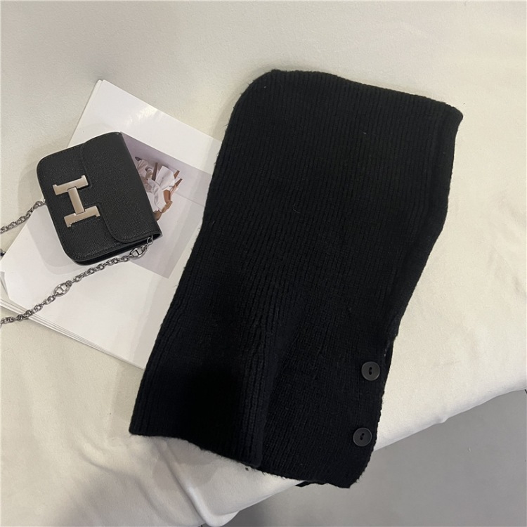 Corea del Sur pasamontañas sombrero de invierno de las mujeres sombrero cálido bufanda integrada pareja de protección auditiva de lana sombrero de punto