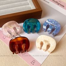 韩版新款醋酸抓夹椭圆M字母抓夹亮闪炫彩鲨鱼夹甜美少女简约发饰