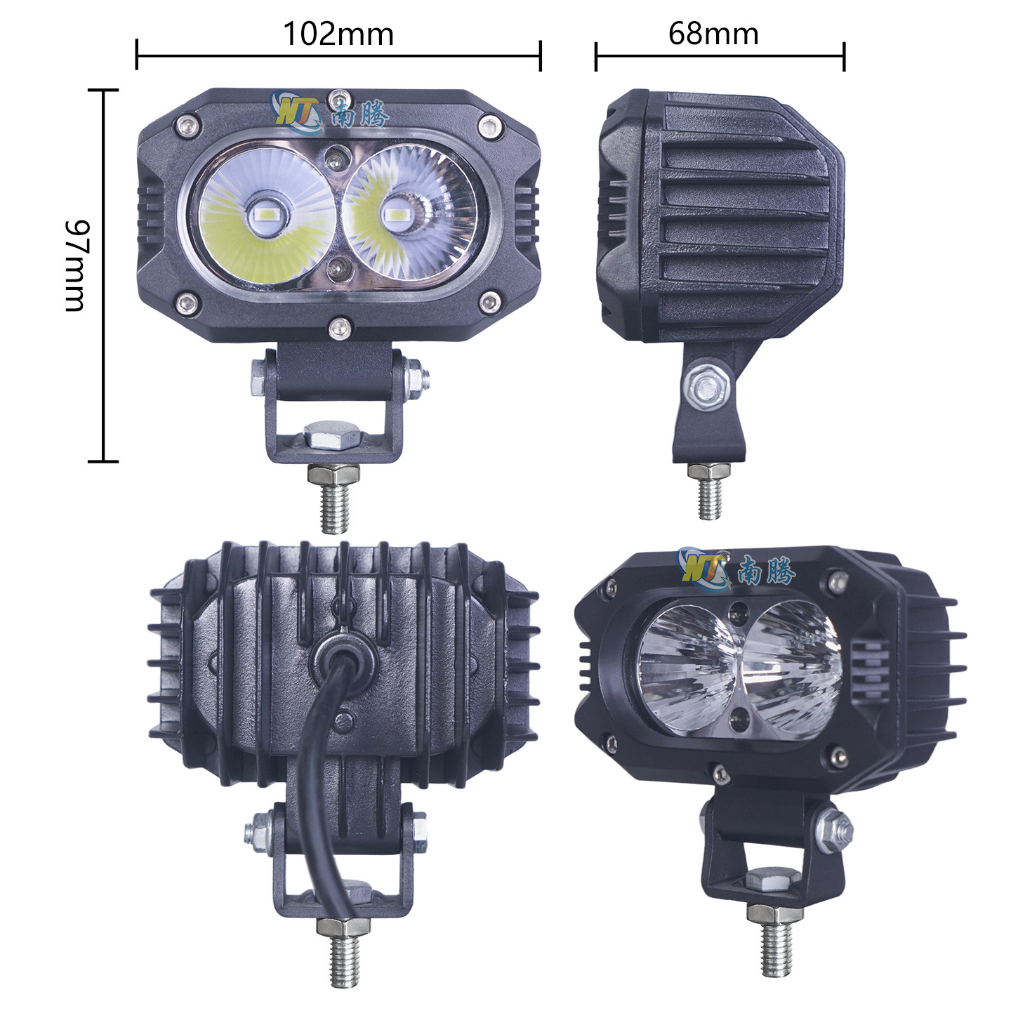 Faro LED para coche, foco magnético externo para techo, luz antiniebla auxiliar de alta intensidad para modificación de parrilla delantera de vehículos todoterreno.