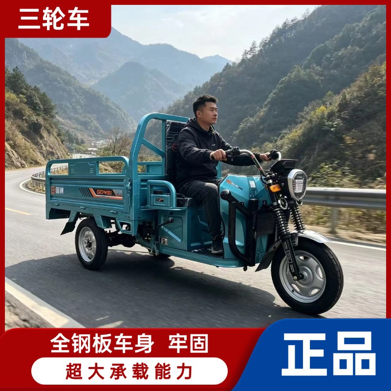 Guowei nuevo triciclo eléctrico tirado de camiones, camión pesado rey 1.5m 1000w fabricantes de triciclos al por mayor