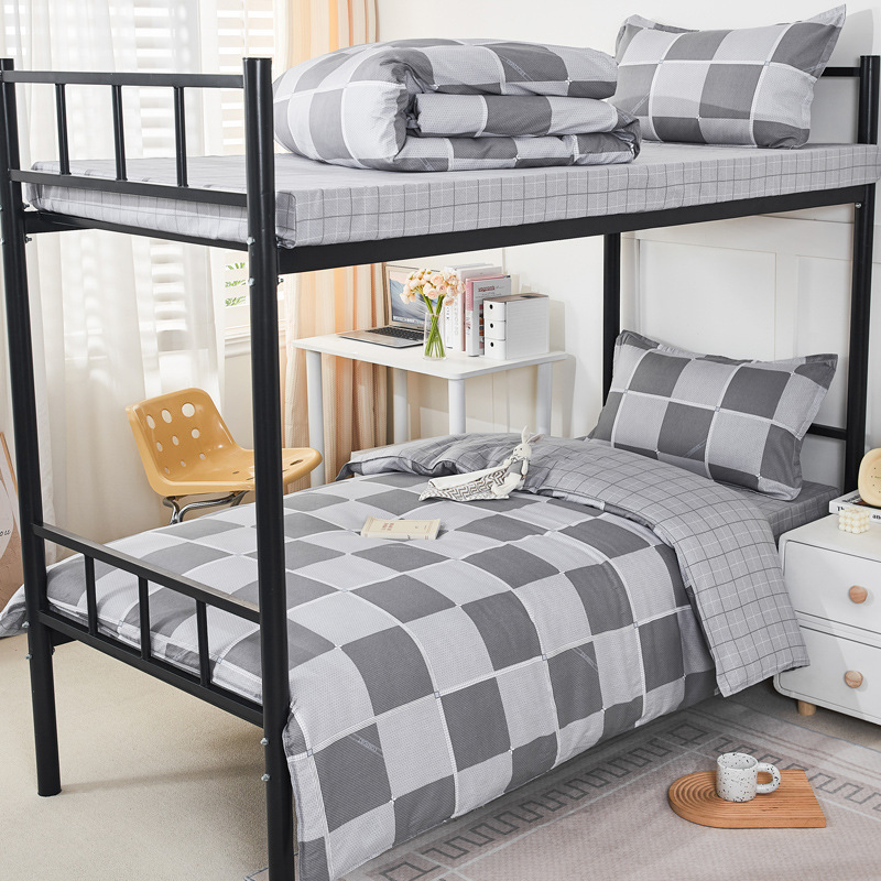 Estudiantes de tres piezas de dormitorio de estudiantes de algodón seis piezas de dormitorio de estudiantes de algodón cama al por mayor