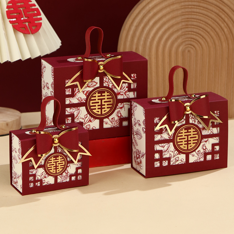 Caja de dulces de boda atmósfera caja de regalo de dulces portátiles caja de embalaje de boda caja vacía caja de cartón bolsa de dulces de boda