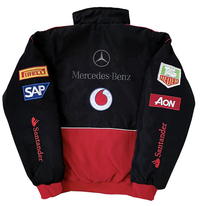 F1Mercedes-Benzの全刺繍オートバイのコートのレース服