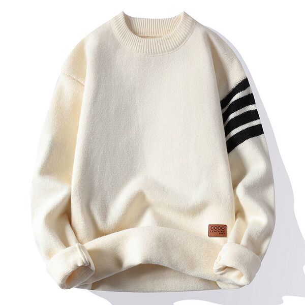 Demi-season trend fashionable keep warm woolen sweater with a round…