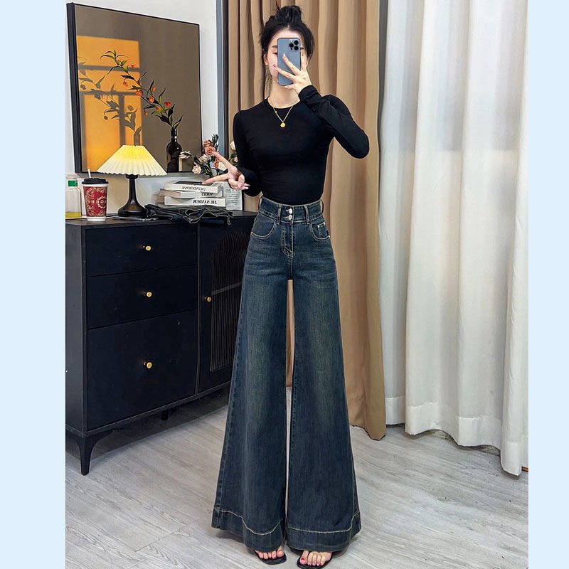 American Denim Pants Small New Women 2024 High Waist Stretch Wide Leg Pants Slim-fit Pants American Denim Pants Small New Women 2024 High Waist Stretch Wide Leg Pants Slim-fit Pants